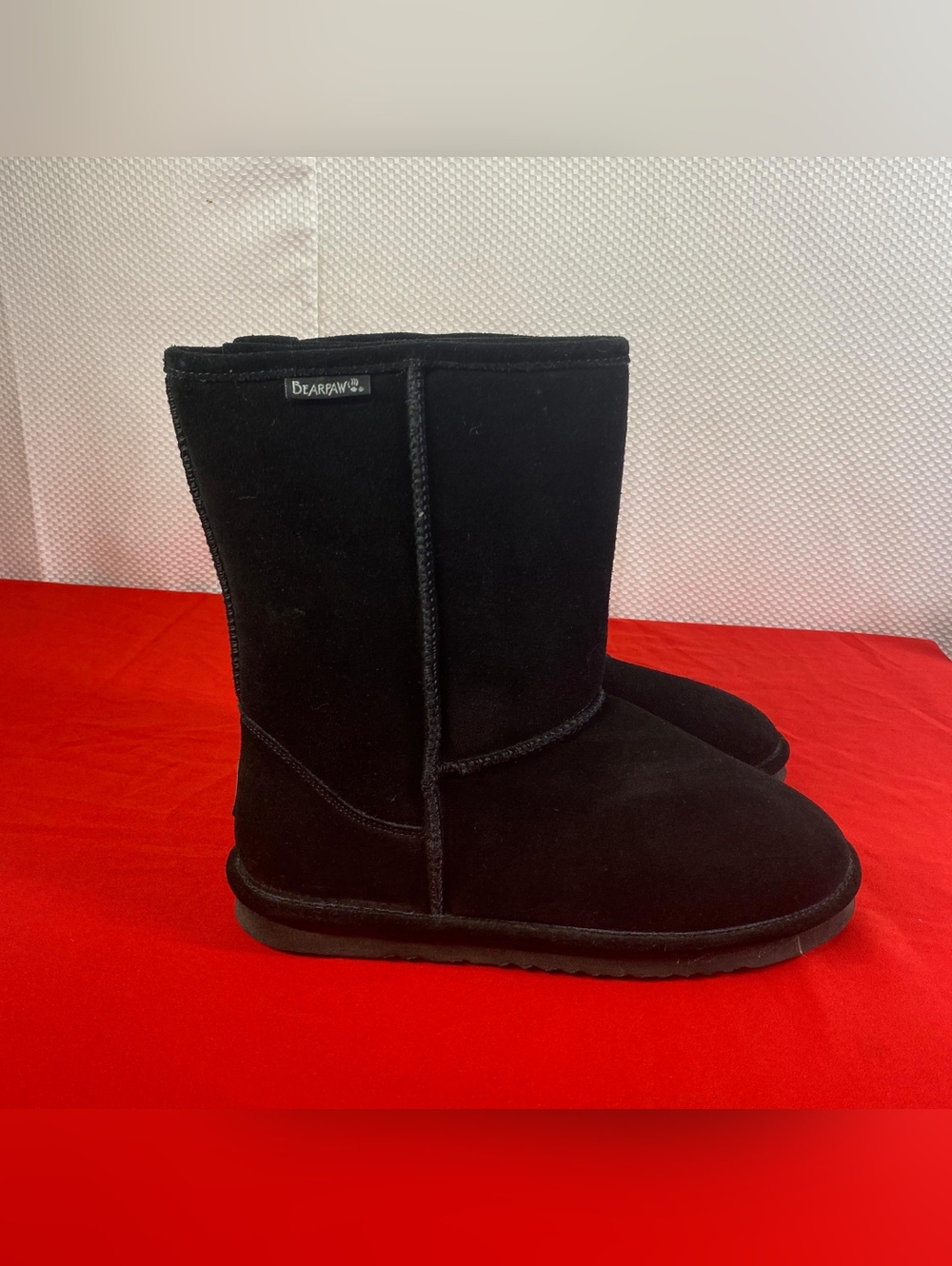 Bearpaw Classic Black Suede Short Boots Size 11/12